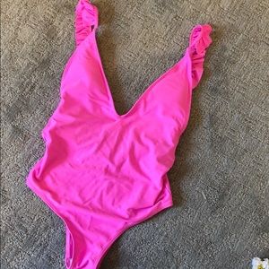Hot Pink One-Piece Bathing Suit